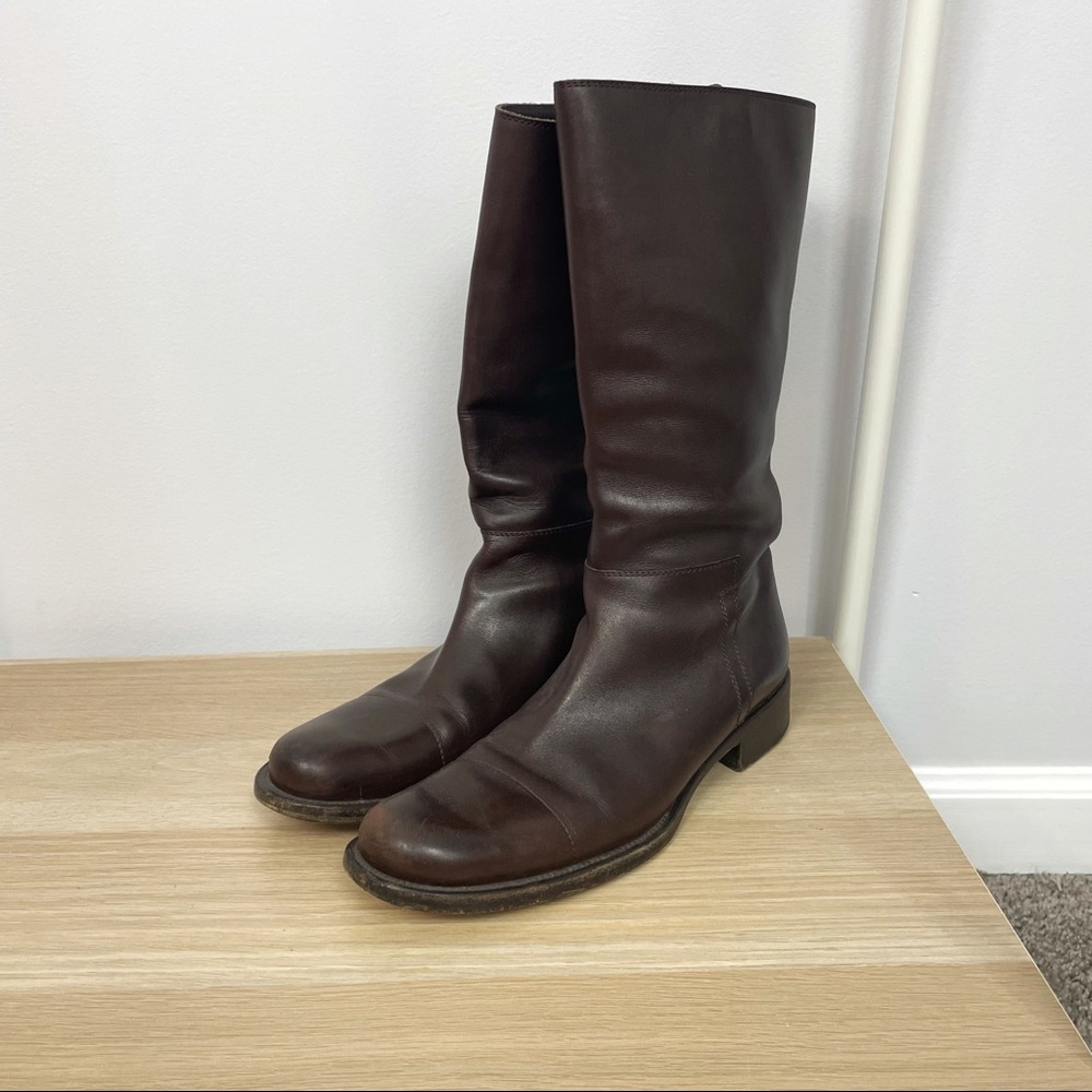 Prada Vintage Brown Leather Riding Boots